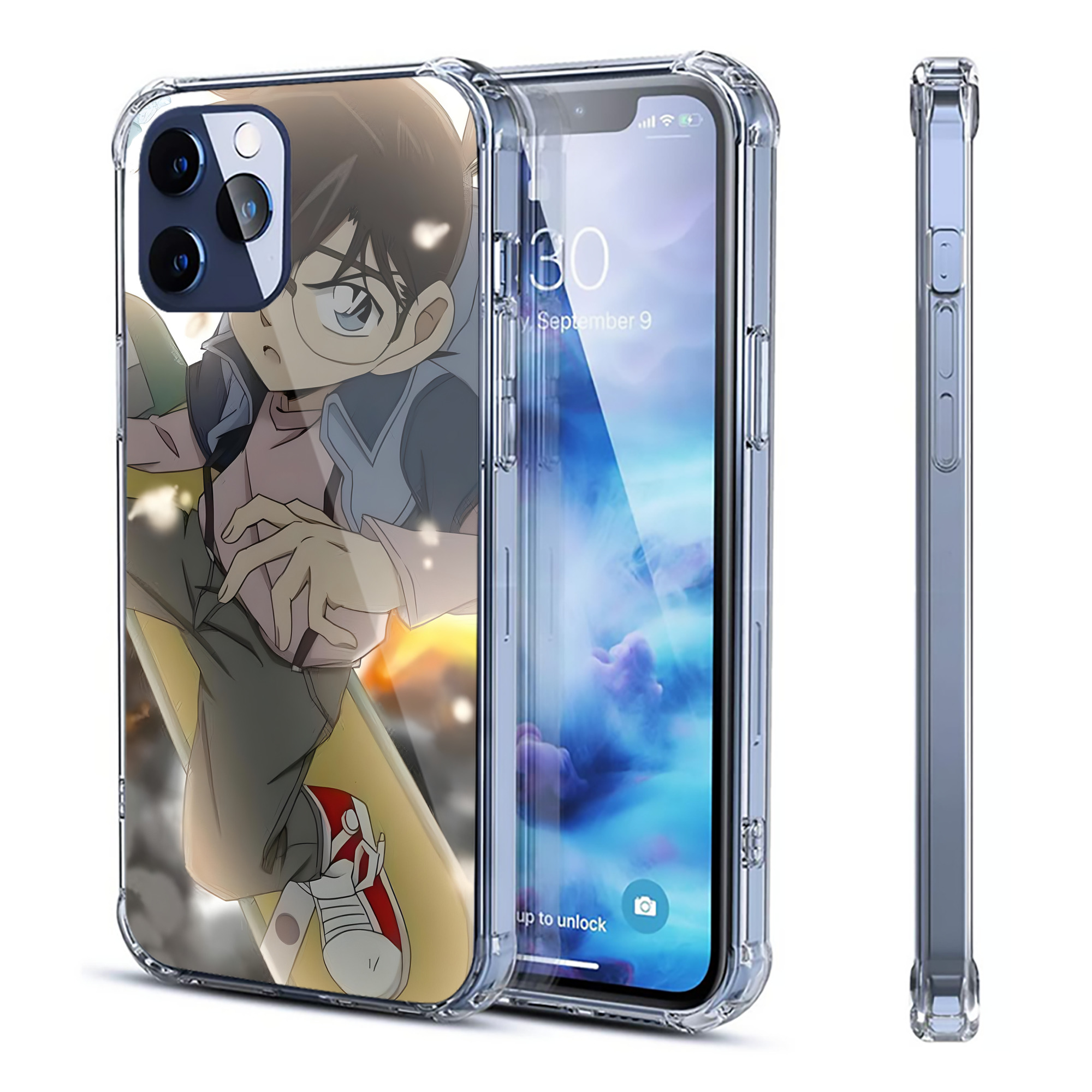 （画像用） 名探偵コナン Detective Conan 【iPhone 12シリーズ対応】透明スマホケース（クリアソフトケース）